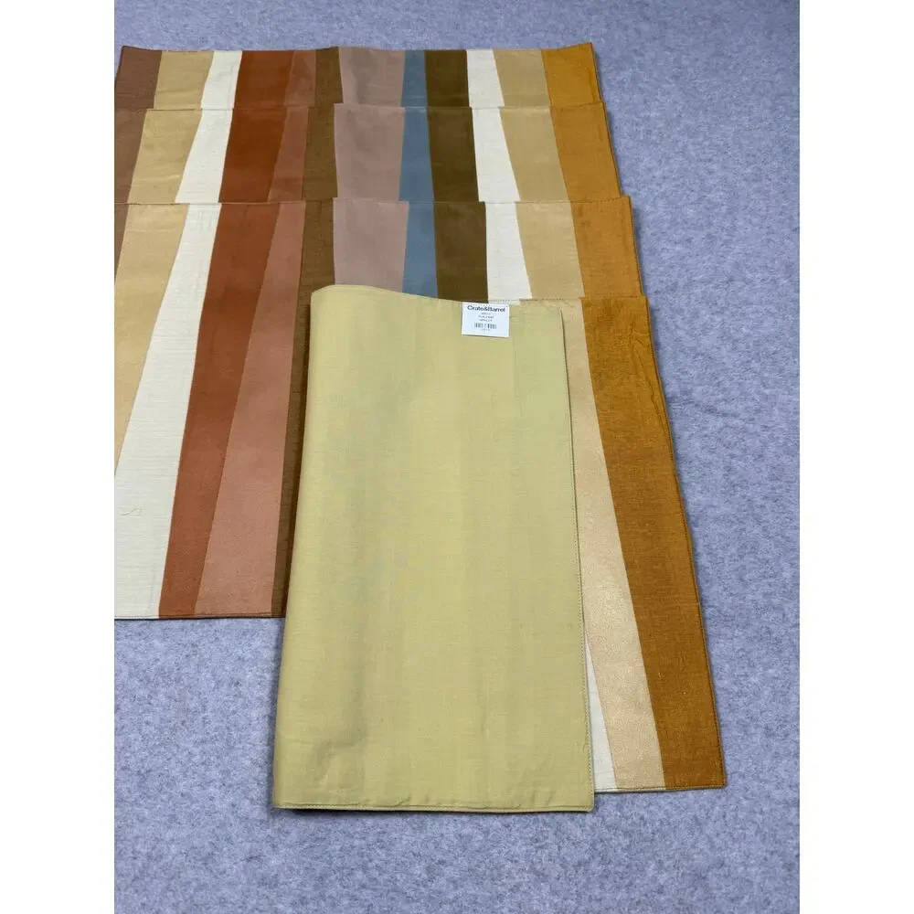 Set Of 4 Crate & Barrel Angle Placemat Apricot